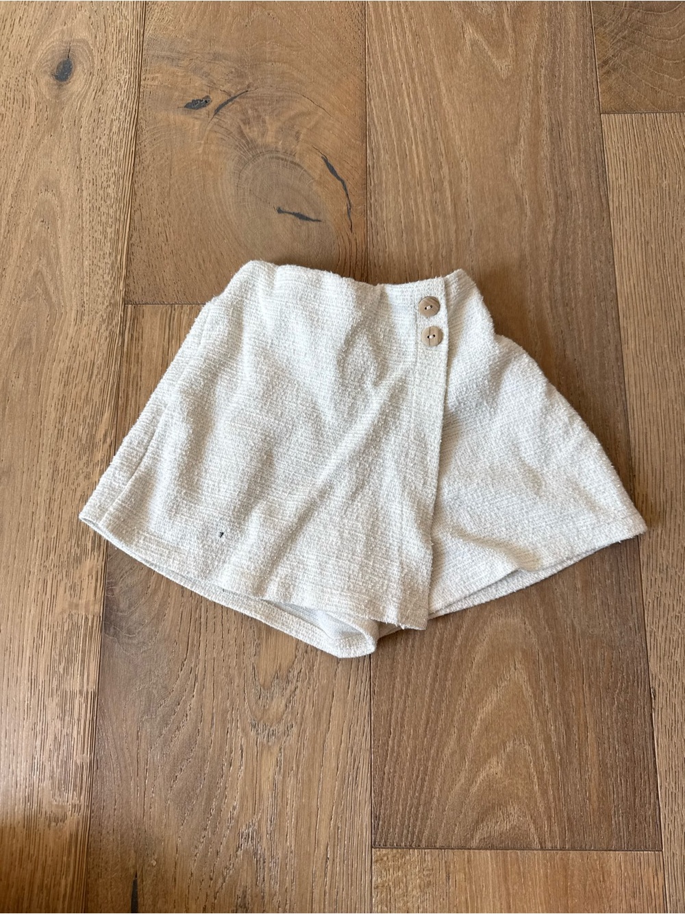 Zara girl cream Textured Wrap Skort 5-6t